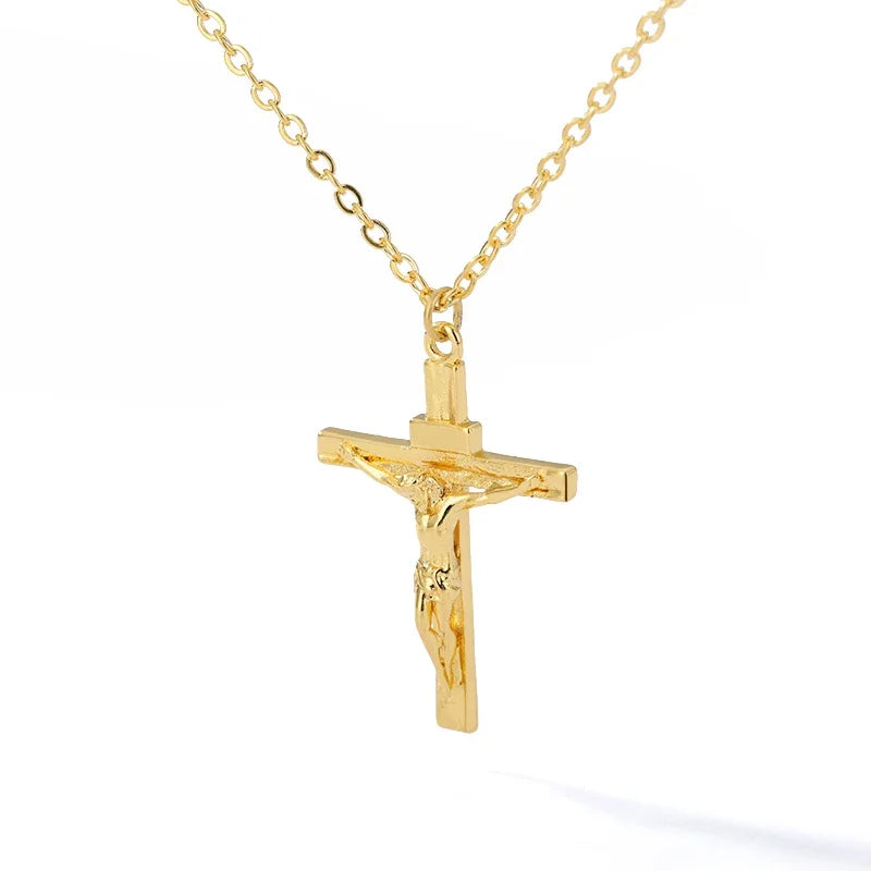 Unisex Stainless Steel Jesus Cross Necklace
