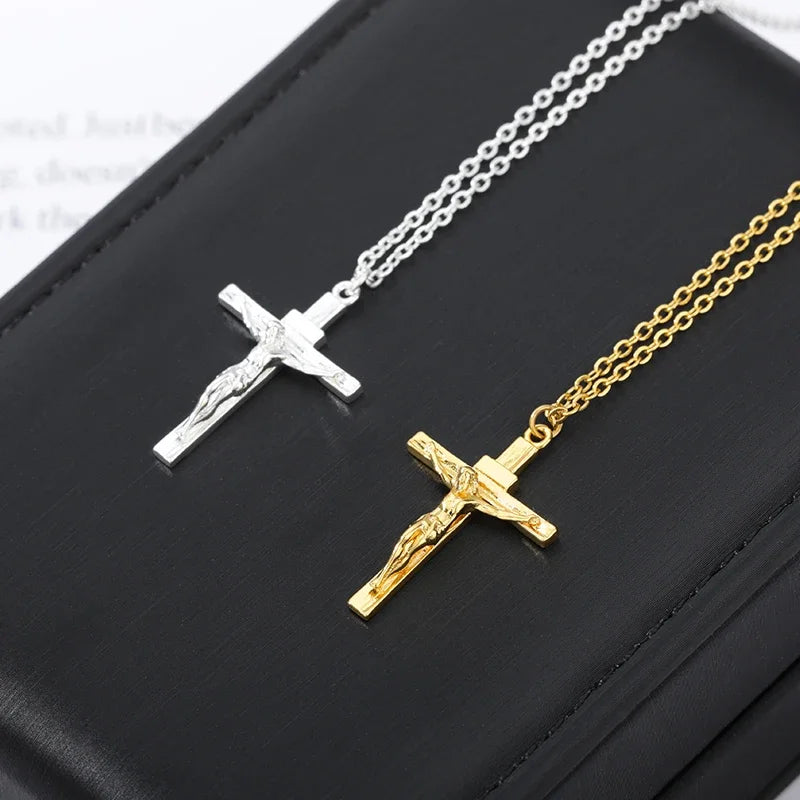Unisex Stainless Steel Jesus Cross Necklace