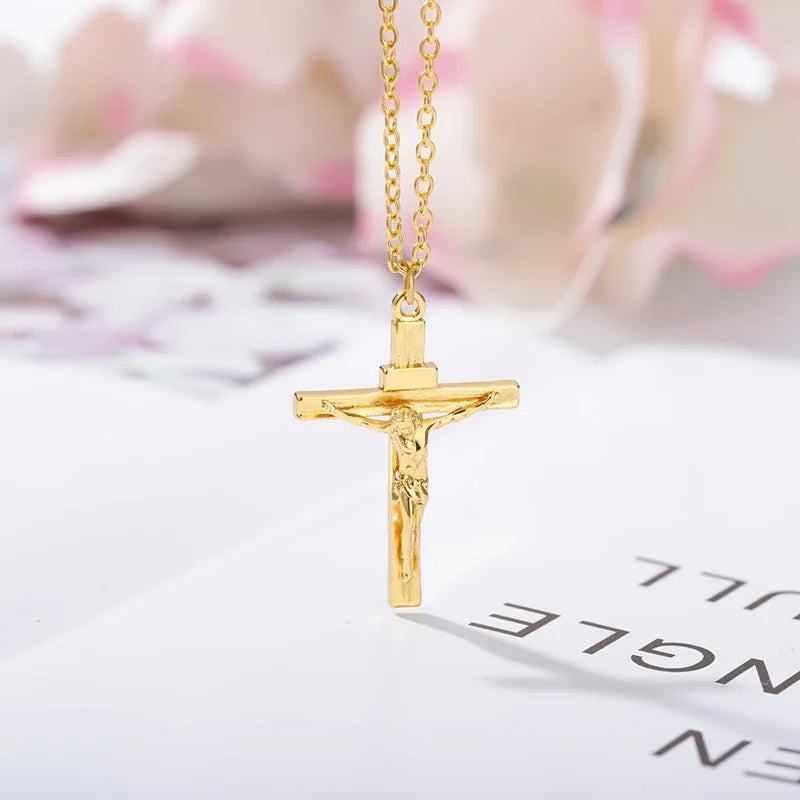 Unisex Stainless Steel Jesus Cross Necklace